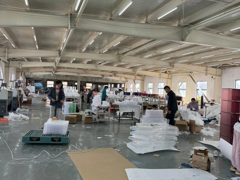 Automated woodworking and precision assembly line inside an export-ready furniture factory